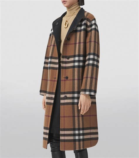 classic burberry wool coat|burberry reversible check wool coat.